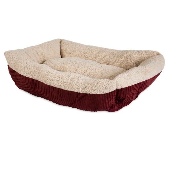 80963_AP_Self_Warming_Rectangular_Lounger_30x24in_BarnRed_Cream_3qtr_1