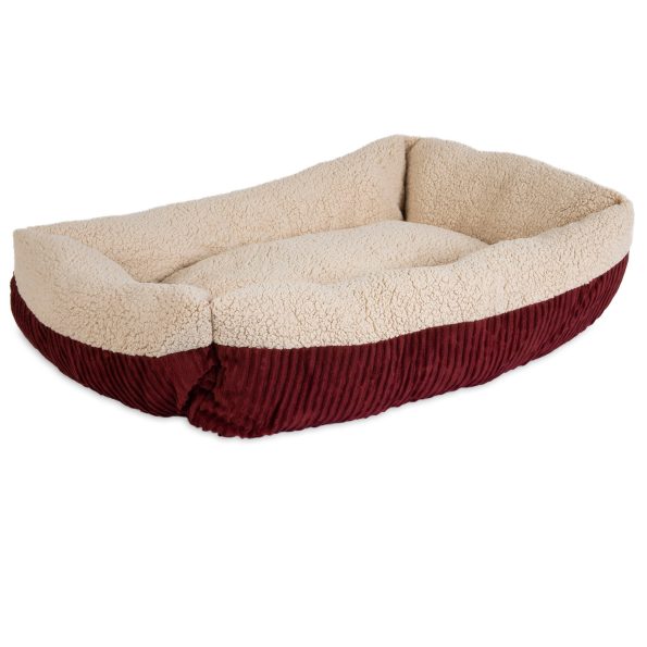 80963_AP_Self_Warming_Rectangular_Lounger_30x24in_BarnRed_Cream_3qtr_2